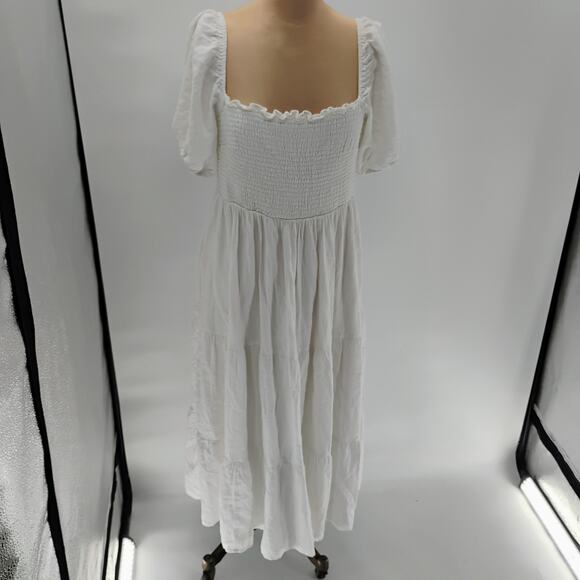 Abercrombie & Fitch White Puff Sleeve Sundress - Picture 15 of 16